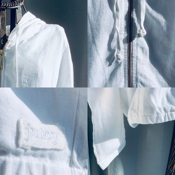 Juicy Couture Washed Linen Hooded Jacket - Picture 7 of 10